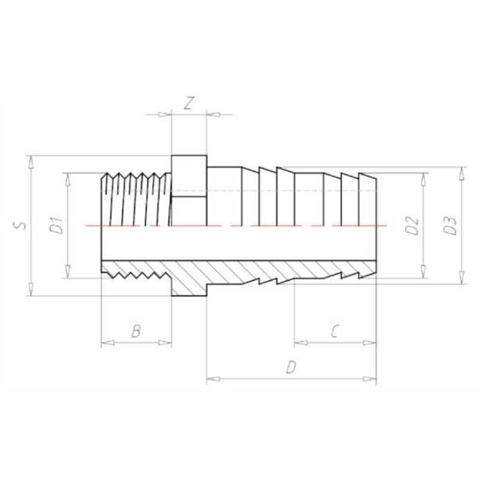 raccord tuyau 38-40mm et 1 1/4in