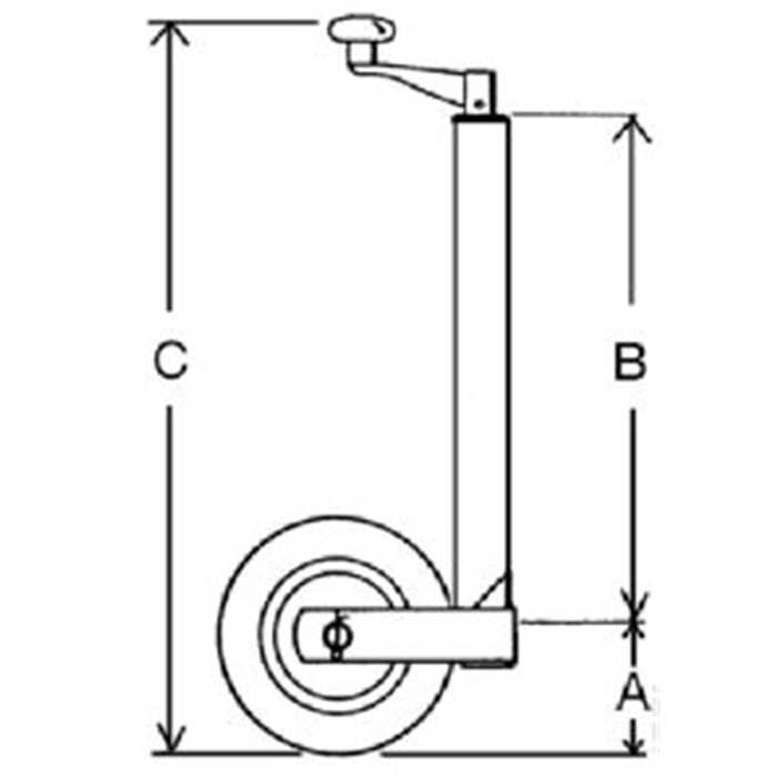 Roue jockey de remorque avec pneu gonflable 260 x 85mm