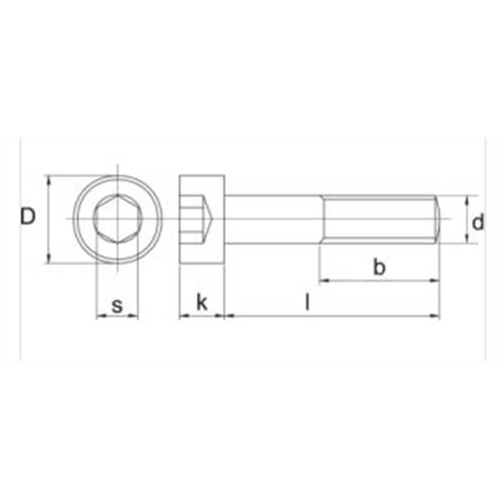 Vis cyl. 6p cr. m8x200 8.8 noir