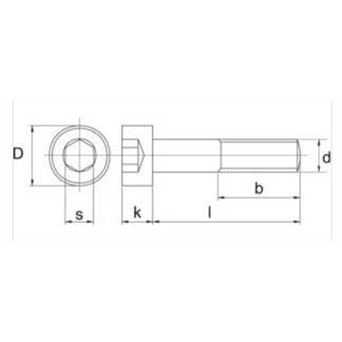 Vis cylindroique 6oan M6X70 8.8 zingue