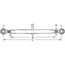 Barre de poussée 3eme point - 670-890mm - m36 x 3mm