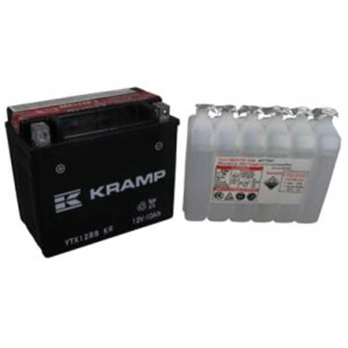 Batterie kramp 12v 10ah + a gauche avec acide