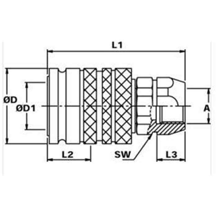 coupleur femele 1/2" 1/2" bsp 20.5mm kubota / solis