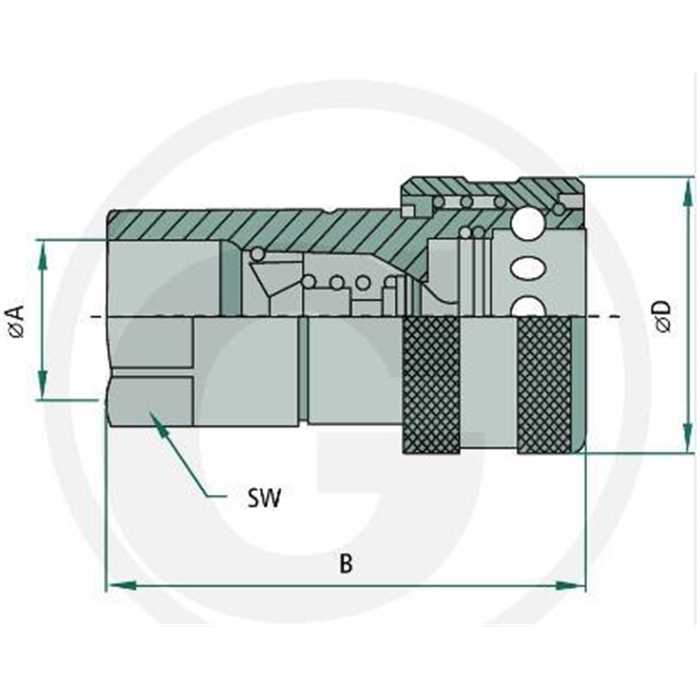 Coupleur hydraulique a clapet femelle 1/4 bsp NV 14 NPT M