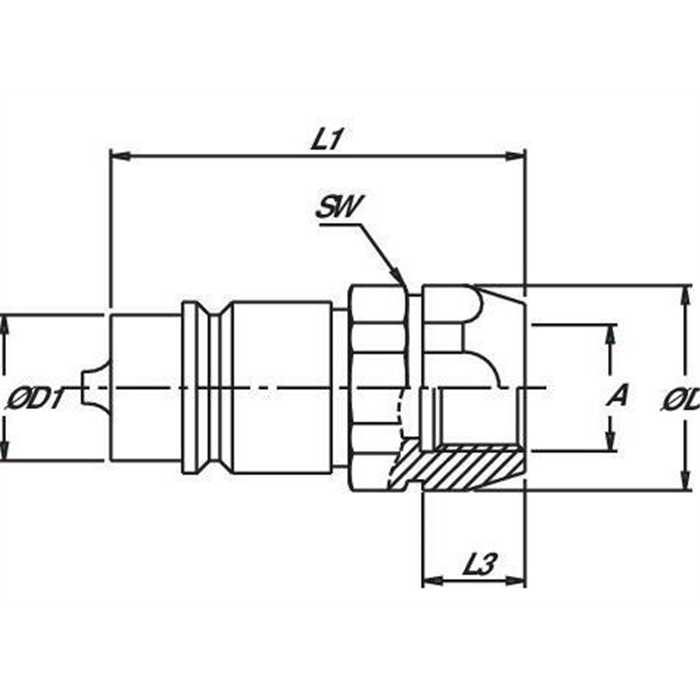 coupleur male 1/2" 1/2" bsp 20.5mm kubota / solis