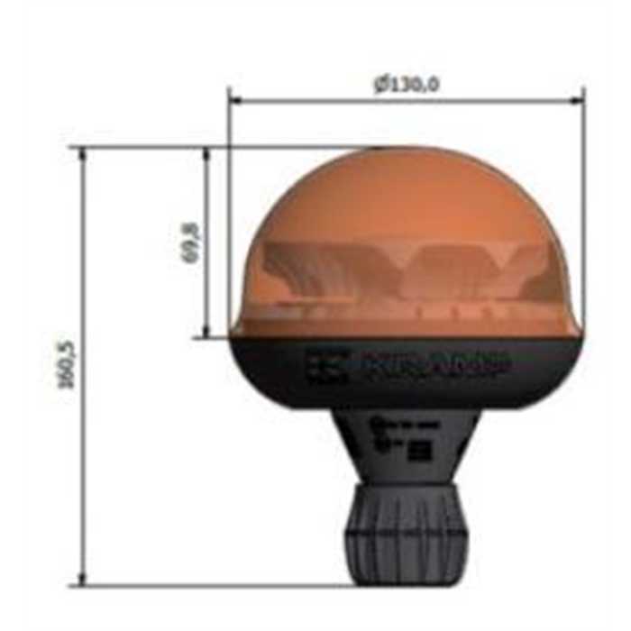 Gyrophare LED 12V-24V 9Watts - sur mat flexible