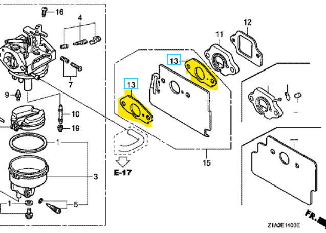 JOINT ADMISSION HONDA GCV135-GCV160-GCV190