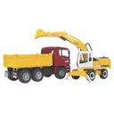 Jouet Bruder 1:16 camion MAN TGA + Excavatrice LIEBHERR