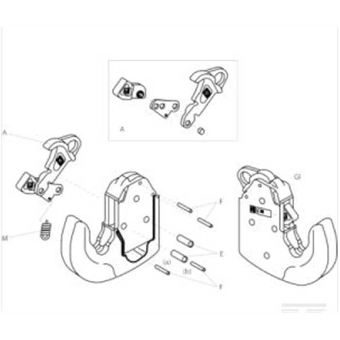 Kit de réparation crochet bras de relevage a souder cbm catEGOrie 2s