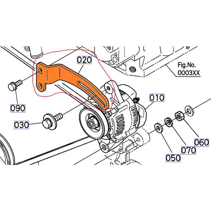 Patte de tendeur alternateur KUBOTA G23