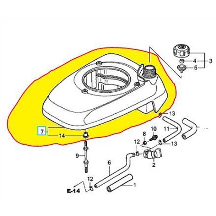 Réservoir - capot moteur HONDA GCV160 - HRX476, 19610-Z0M-J10ZD, 19610-Z0M-J10ZB, 19610-ZM0-J11ZA, 19610-ZM0-J11ZC