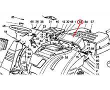 Capot entre siège et bac trondeuse à  siège HONDA HF1211, CG27110402H0