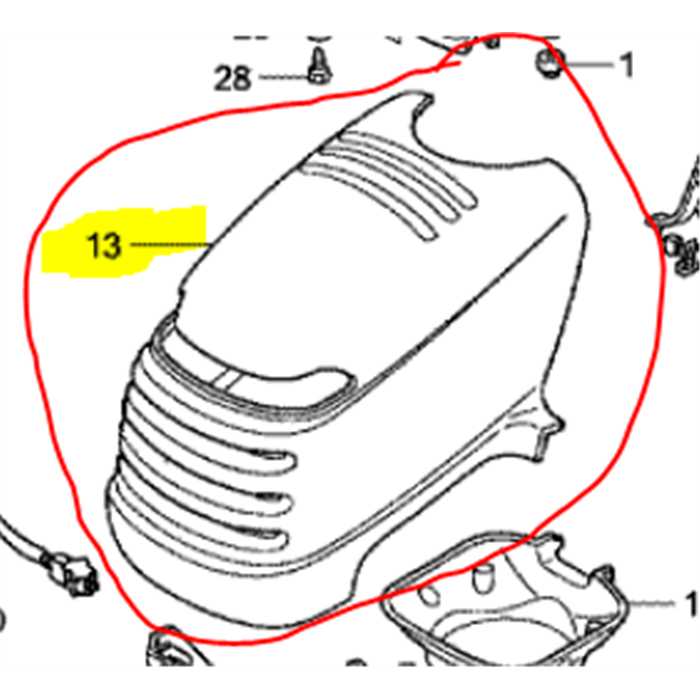 Capot moteur nu HONDA HF2415-HF2417-HF2620, 80243VK1003, 80243-VK1-003