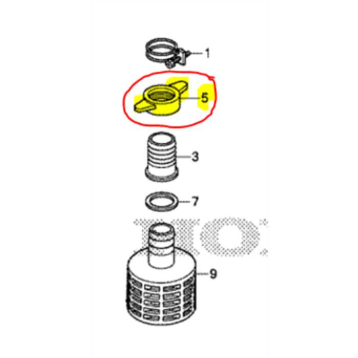 Anneau accouplement de tuyau pompe a eau HONDA wh20xt - ex, 78312YG3750, 78312-YG3-750