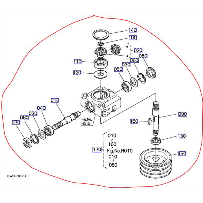 Carter de renvoi angle complet KUBOTA RCK48 - G18 - G21, K5410-7105-4, K541071050, K5410-71054, K541071054