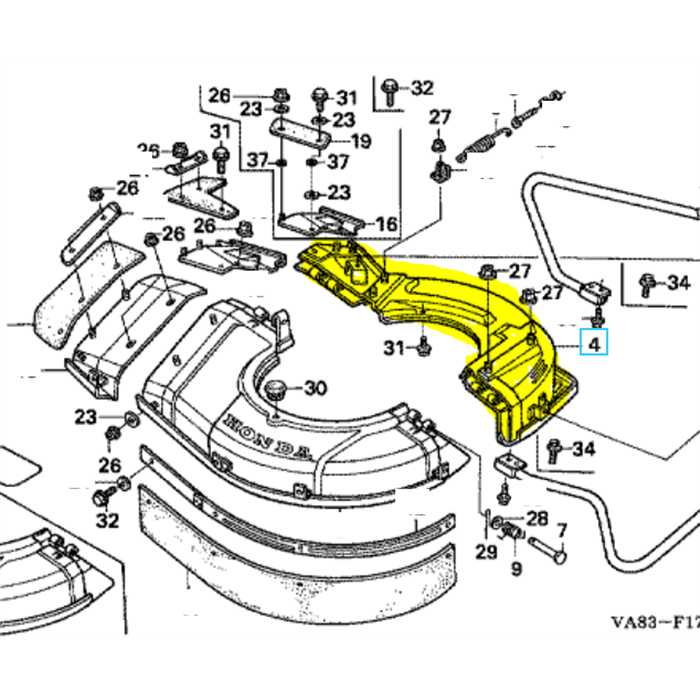 Carter de coupà« arrière pour HONDA UM536K2, 76111-VA8-E21ZA, 76111-VA8-A60ZA