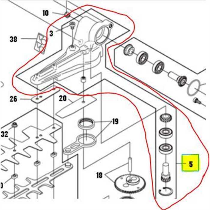 Carter avec pignon entrainement de lame HONDA Versatool SSHH, 41105VP8000HE, 41105-VP8-000HE