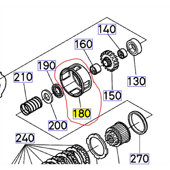 Cloche d embrayage de transmission KUBOTA GR2100, K125314716, K1253-1471-6