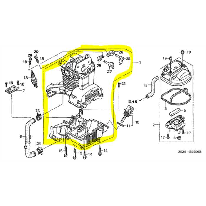 Carter moteur cplt GX35-UMK435, 10100-Z3F-405