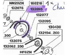 Chaine d entrainement rl1400 diff, RL132095, RL0306020031