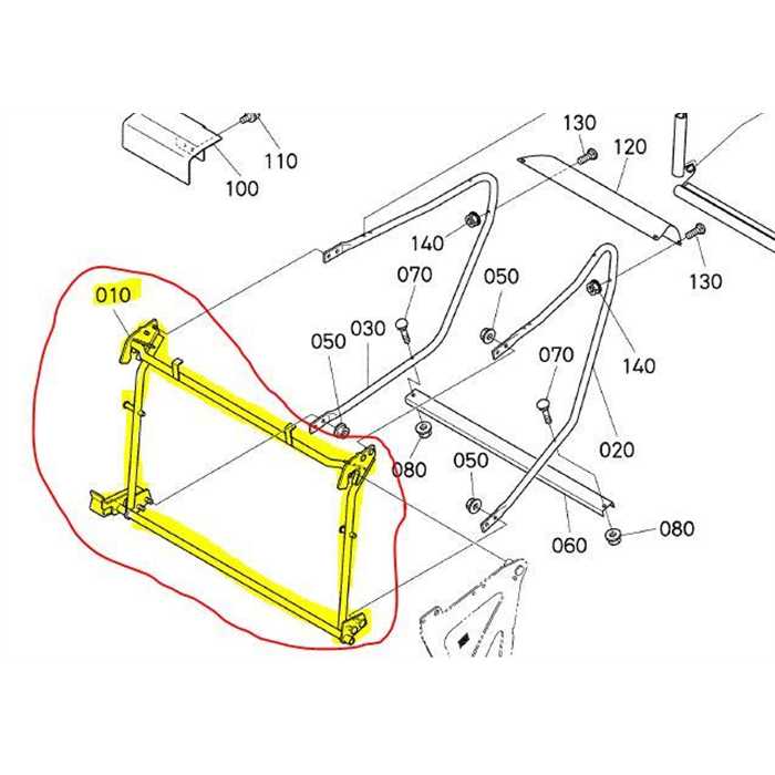 Chassis de bac avant KUBOTA GR2100-II, K630463535, K6304-6353-5, K630463534, K6304-63534, K6304-6353-4