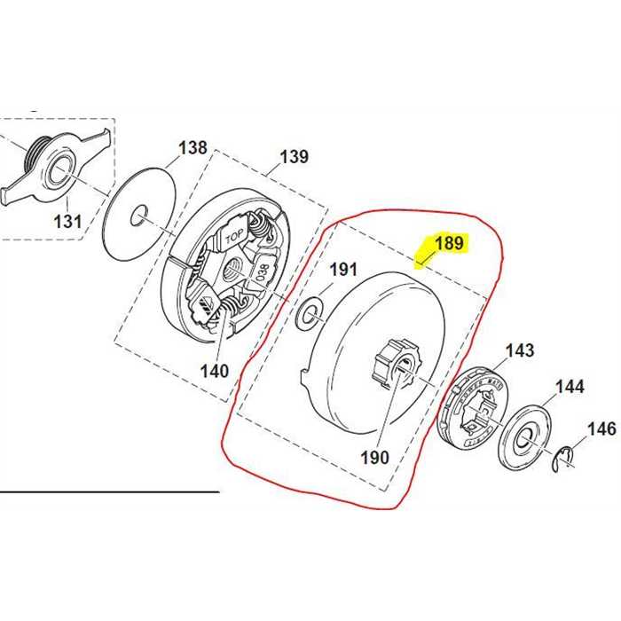 Cloche d'embrayage Dolmar PS6400-PS7300-PS7900, 957223092, 957.223.092