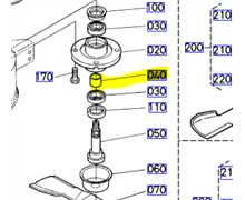 Entretoise axe de lame KUBOTA G18-21, K5221.71130, K522171130