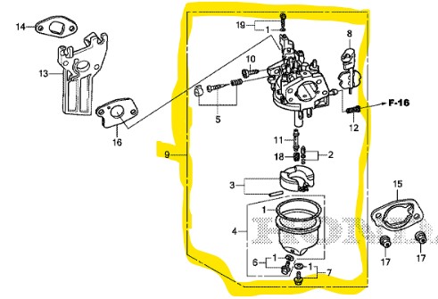 Carburateur Honda EM30, 16100-Z0V-D01, 16100Z0VD01