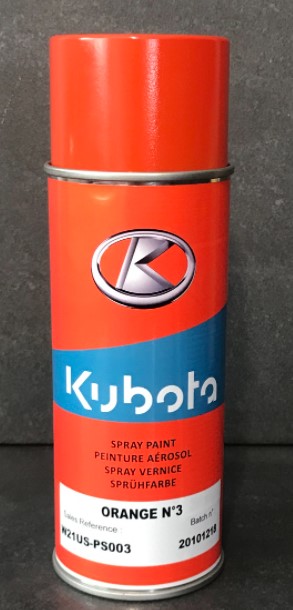 Bombe de peinture 400ml KUBOTA Orange n°3, W21USPS003