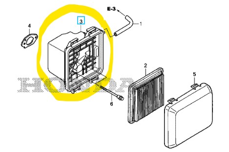 Couvercle de filtre a air Honda HRG466C, 17221-Z8B-900, 17221Z8B900