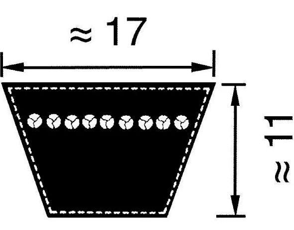 Courroie mitsuboshi b96.5 17X2450, B96, B96.5, VB172450, 4014486034752