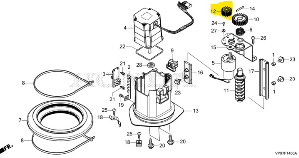 Engrenage entrainement Moteur Honda Miimo 3000, 73253-VP9-000, 73253VP9000