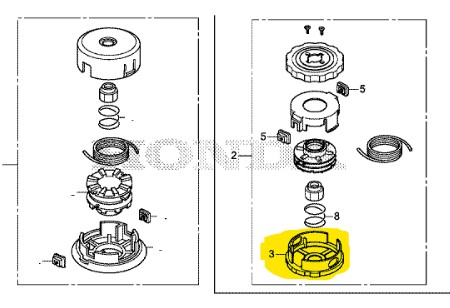 Cache inférieur de tête nylon Honda UMK450, 72561-VR4-E21, 72561VR4E21