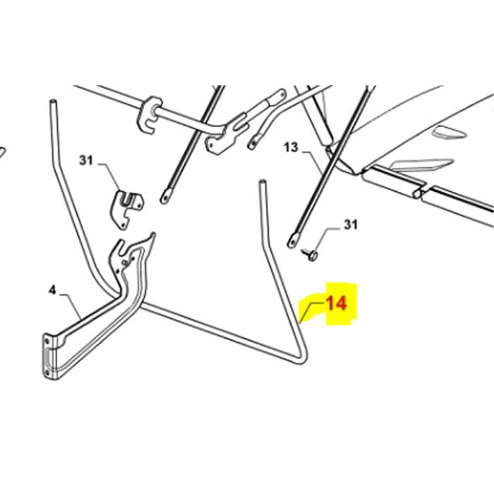 Armature de bac inférieur CastelGarden mp84, 3828001430, 382800143/0