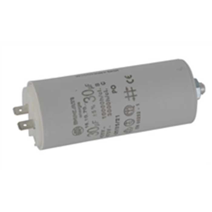 Condensateur électrique universel 30 uf - Fixation M8 diam : 45mm H: 92mm, 240-2497, 2402497, 2312-01572