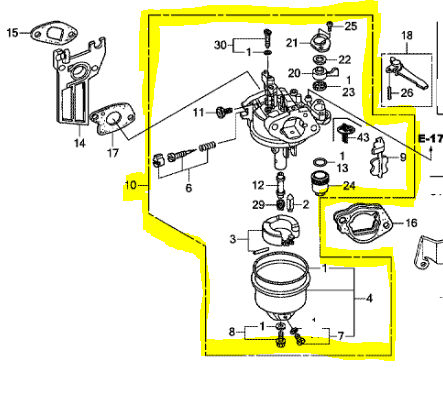 Carburateur complet HONDA GX160 série T2, 16100-Z4M-922, 16100Z4M922, 16100-Z4M-WC1, 16100Z4MWC1