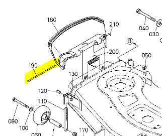 Axe de goulotte éjection herbe KUBOTA RCK54, K5617-47152, K561747152