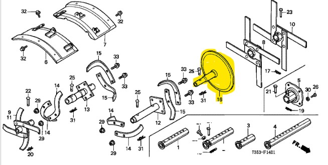 Disque comp latéral Honda F510, 72470-733-750, 72470733750