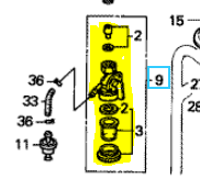 Robinet essence complet sortie de réservoir Honda G150, 16950-890-693, 16950890693, 16950-890-691, 16950890691, 16950-890-692, 16950890692