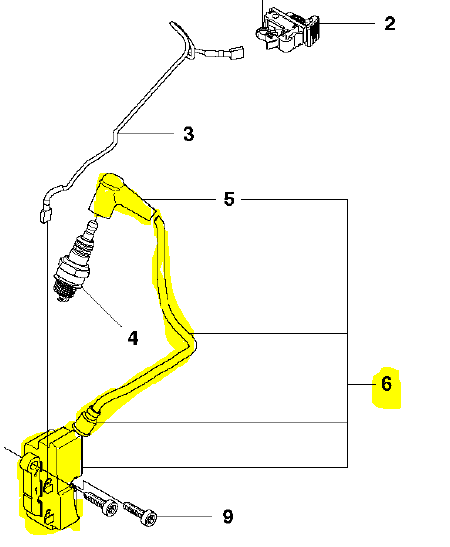 Bobine allumage Husqvarna K970, 5947296-02, 5947296.02, 594729602