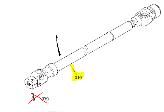 Cardan transmission de lame Kubota GR2100-GR2120, K5273-32030, K527332030, K5274-32030, K527432030