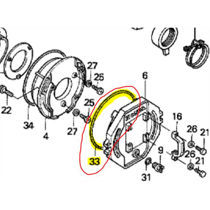 Joint carter de pompe 5.7x229.3 HONDA WT20, 91353YB8003, 91353-YB8-003