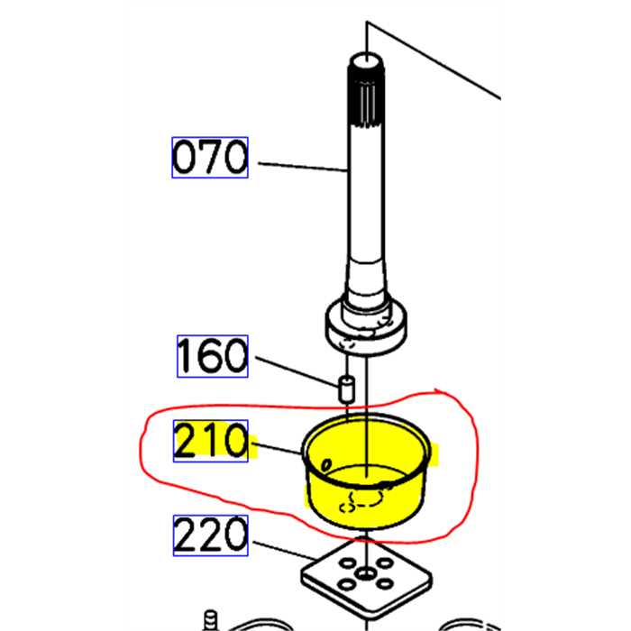 Coupole cache poussiere axe de lame KUBOTA G23, K545334310, K5453-3431-0