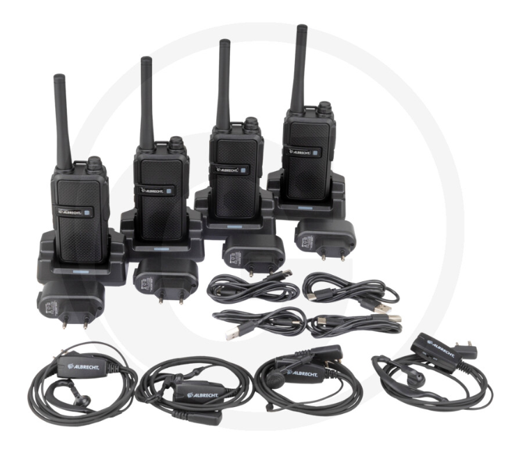 Kit coffret talkie walkie avec casque ALBRECHT Tectalk Worker 3 - kit de 4 pièces, 29826, 11258782, ALBRECHT, TECTALK, TALKIE WALKIE