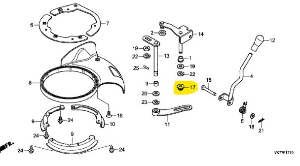 Bague bras Honda HRX476, 91557-VK8-J50, 91557VK8J50