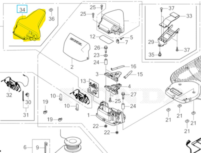 Couvercle boitier PCB Honda Miimo 3000, 32351-VP9-A10, 32351VP9A10