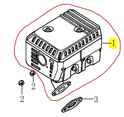 Pot échappement complet GTM moteur LONCIN G200F, GZTE180570794-T046, GZTE180570794T046, 180570794-T046, GZTE180571120-0001, 180571120-0001, 180571318-0001