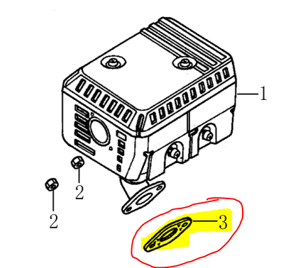 Joint échappement GTM moteur LONCIN G200F, GZTE180650065-0001, 180650065-0001, GZTE180650065-T05K