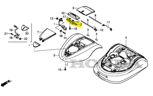 Support d'interrupteur Stop Honda Miimo 3000, 50149-VP7-010, 50149VP7010