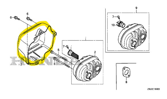 Protection échappement gcv160 18320-Z9L-000, 18320-Z9L-000, 18320Z9L000